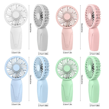 Portable Handheld Fan USB Rechargeable Personal Fan 3 Speeds Mini Fan for Home Office Travel and Outdoor Activities