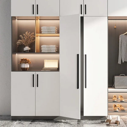 Multi-Size (80-1200mm) Cabinet Handles - Solid Aluminum Alloy Rounded Corner Pulls, Brushed Gold Finish for Wardrobe & Kitchen