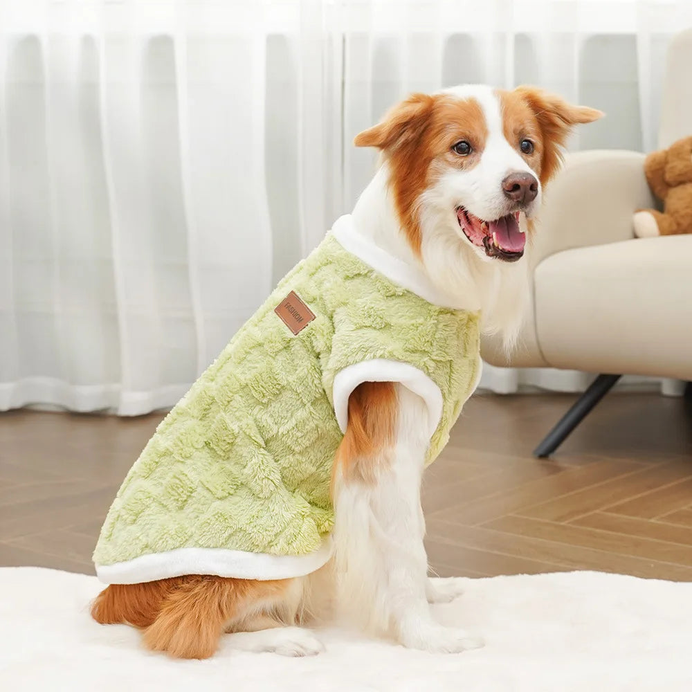 Pet dog clothes autumn and winter coat polar fleece warm sweater vest golden hair medium and large dog coat clothing supplies