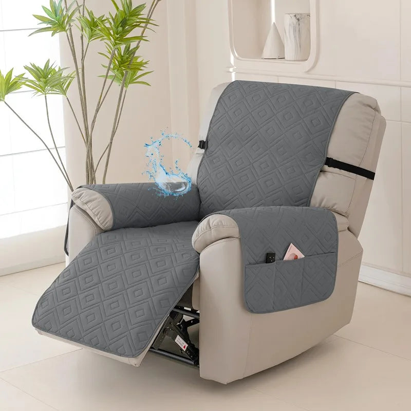 1PC Water Repellent Recliner Chair Cover Armchairs Slipcover Sofa Couch with Adjustable Elastic Strap Furniture Protector