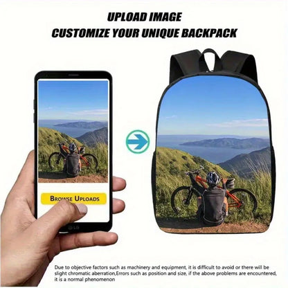 Customizable Personalized Photo Backpack, Multi-Functional Backpack, Suitable for Daily Commute And Hand Washable, Lightweight