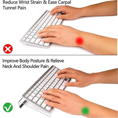 Acrylic PC Keyboard Display TrayTilted Keyboard Holder Clear Game Essential Keyboard RiserStand Notebook Computer KeyboardFeet