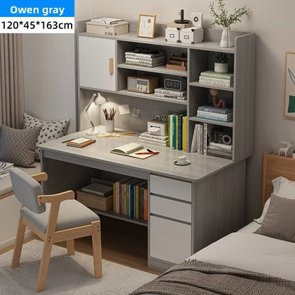 Desk Home Modern Simple Bookshelf Integrated Student Bedroom Learning To Write With Drawing Desk Office Computer Desk