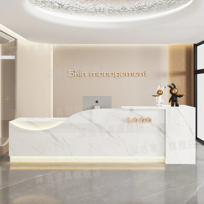 Customized Equipment Reception Desk Beauty Simple Creative Aesthetic Reception Desks Trendy Luxury Mostrador Office Furniture