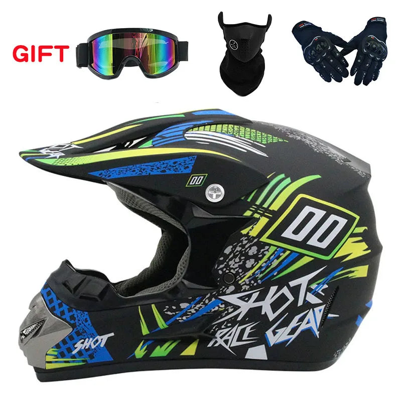 Kirim 3 Buah Hadiah Helm Sepeda Motor Helm Off-Road Sepeda Downhill AM DH Cross Helm Capacete Motocross Casco helmet motorcycle
