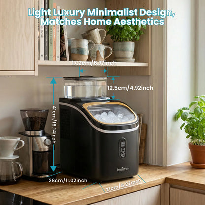 LOEFME Portable Ice Maker Machine 15kg/24h 6-13 Mins Quick Ice 16pcs Ice Cubes Countertop Ice Machine for Home Kitchen Party RV
