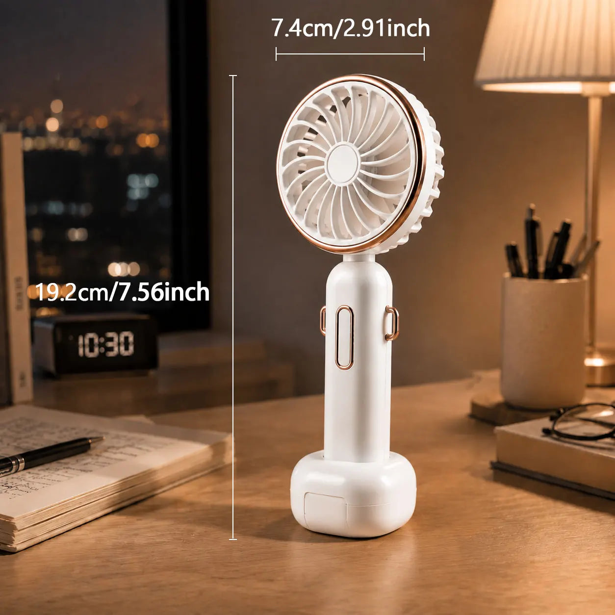 Handheld Fan Foldable Portable Fan with LED Display 2000mAh Battery Operated Mini Hand Held Fan for Travel Beach Outdoor