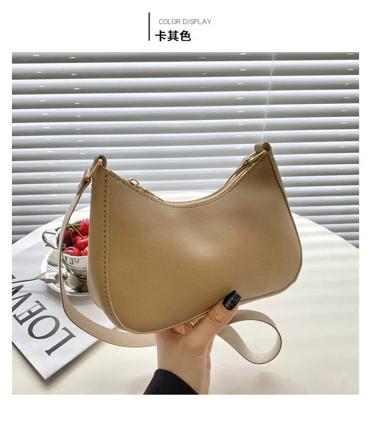 Fashionable and Trendy Solid-color Handbags Simple and New Small Square Bag Stylish and High-quality Single-shoulder Armpit Bags