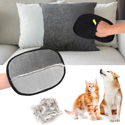 Pet Hair Removal Gloves Double Sided Reusable Grooming Tool for Dogs Cats Fur Static Cleaning Gloves for Carpets Furniture
