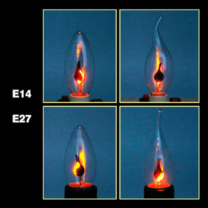 4/10/20Pcs Edison Led Candle Light Bulb Flicker Flame E14 E27 LED Flame Effect Bulb Retro For Home Decor Energy Saving Lamp