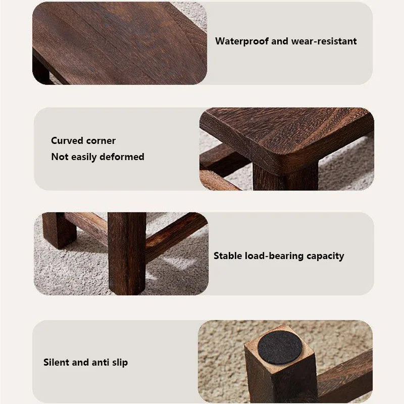 Solid Wood Stool Adult Shoe Changing Stool For Daily Household Kitchen Bathroom Living Room Garden Wooden Step Stool Supplies