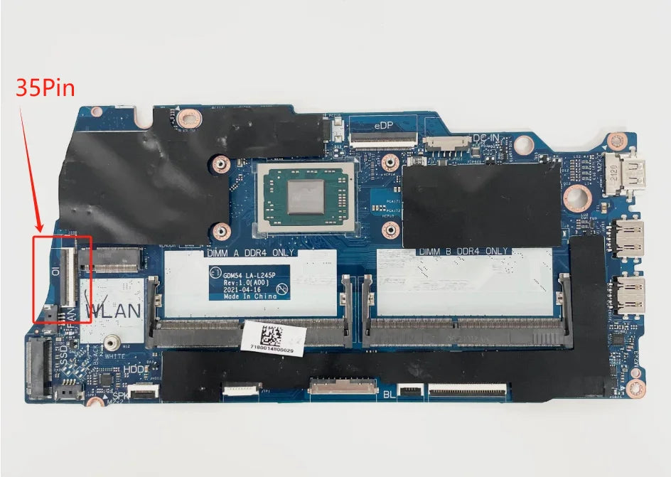 GDM54 LA-L245P Mainboard for Dell Inspiron 15 3515 Laptop Motherboard CPU R3 R5 R7 UMA 100% TEST OK
