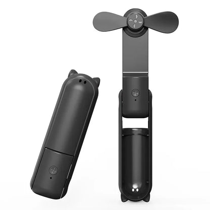 Portable Mini Handheld Fan 3 in 1 USB Rechargeable Folding Fan 2000mAh 3 Speed Adjustable Mini Hand Small Fan for Travel Outdoor