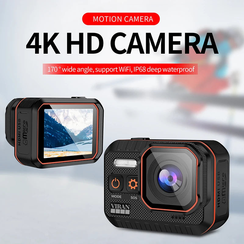 4K Dive Action Camera 4K HD With Remote Control Waterproof Sport Screen Drive Recorder 4K Sports Helmet Action Cam