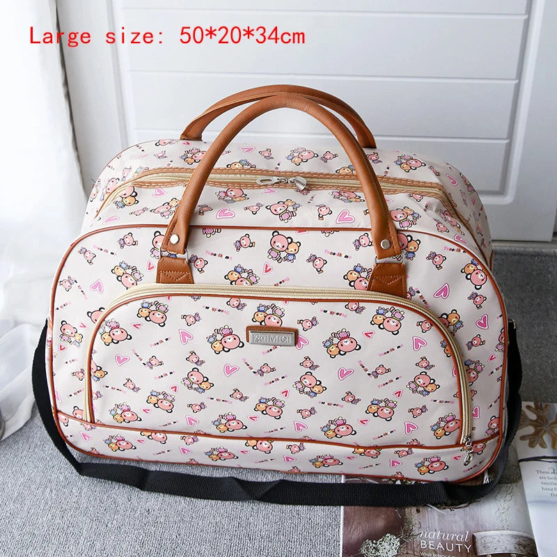2022 Fashion Cartoon Print Travel Bags for Women Large Travel Handbag Men Weekend Multifunctional Duffle Bag Shoulder Travel Bag