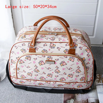 2022 Fashion Cartoon Print Travel Bags for Women Large Travel Handbag Men Weekend Multifunctional Duffle Bag Shoulder Travel Bag