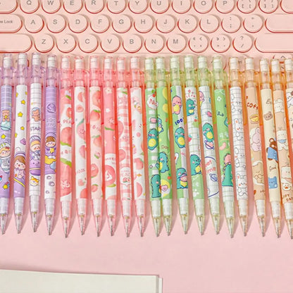 Pencil Refill 0.5mm Mechanical Pencil Animals Peach Automatic Pencils Cartoon Cute Press Pen Students Prize
