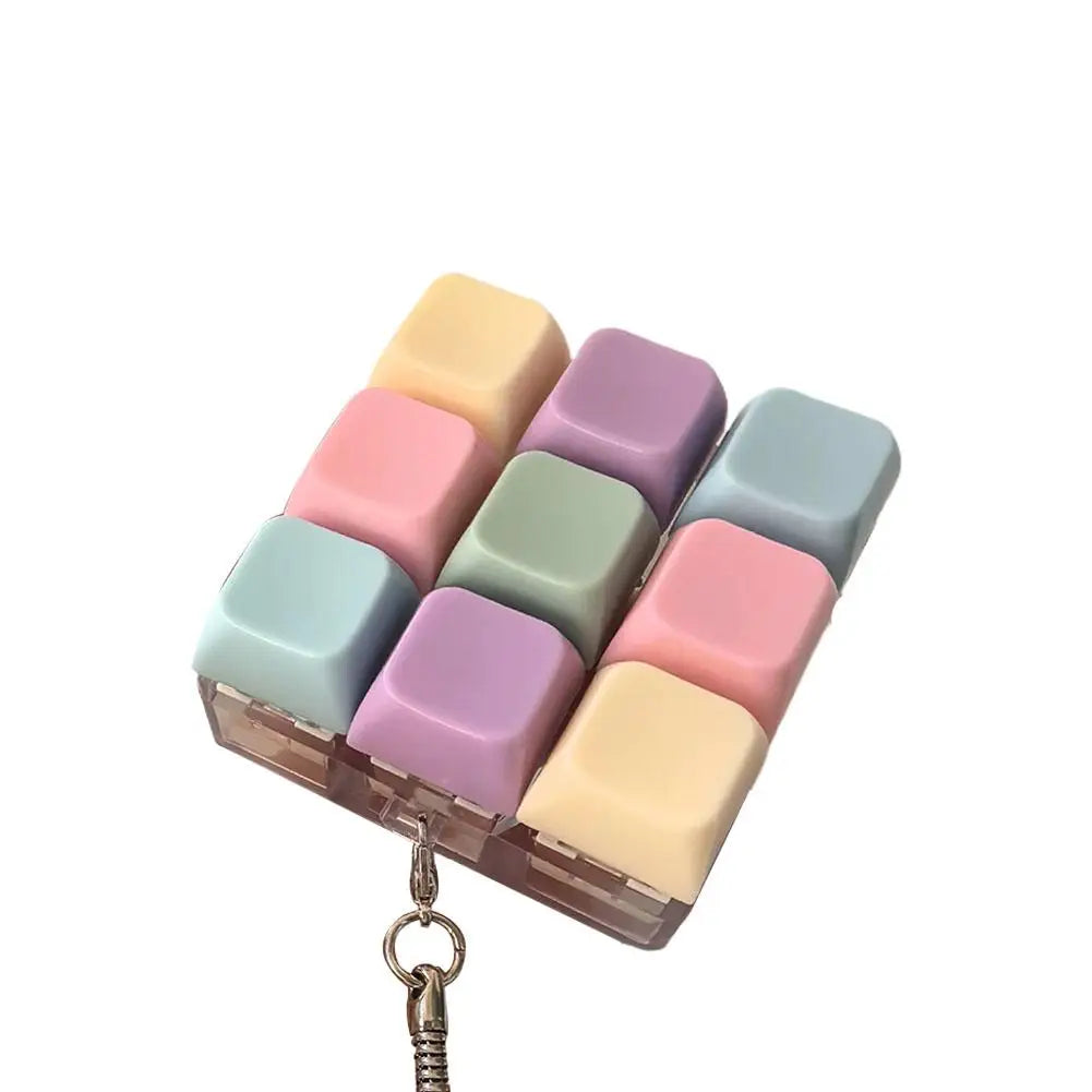 Keyboard Caps Toy Press Stress Relief Fidget Button Key Caps Fidget Keychain Keyboard Keychain Toys Finger Keyboard Key Toy
