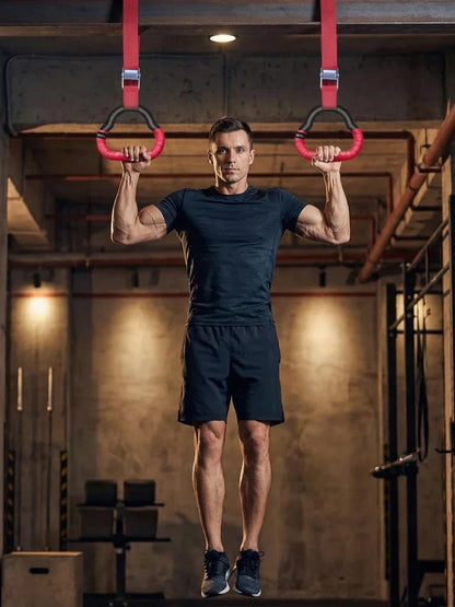 Multi-Function Wall Mounted  Adjustable Fitness Rings Indoor Home Gym Equipment for Pull Ups Dips Stretching & Body Strength