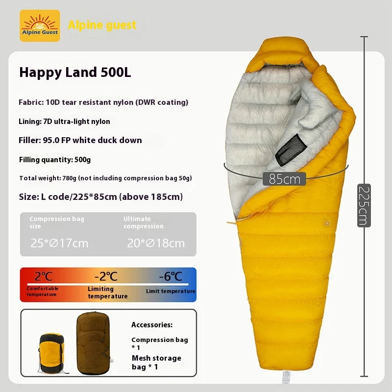 10D/7D Ultralight Down Sleeping Bag 800FP Dwon Outdoor Camping Hiking Sleeping Bags for Backpacking Adult Tourist
