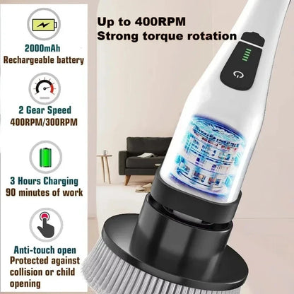 Multifunctional Electric Cleaning Brush Electric Cordless Spin Scrubber Toilet Mops Portable Cleaning Tool For Kitchen/Bathroom/