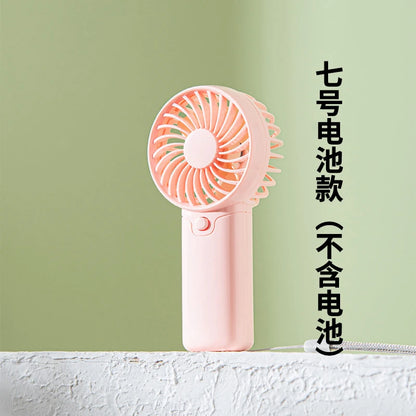 Portable Hand Fan Compact Size Lightweight Powerful Wind Student Daily Carry Camping Personal Cooling Device
