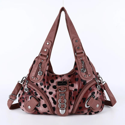 Angel Kiss Women Handbags Leopard Bag Top-handle Handbag Fashion Satchel Dumpling Pack Shoulder Bag Tote Bag Hobos Large Purse