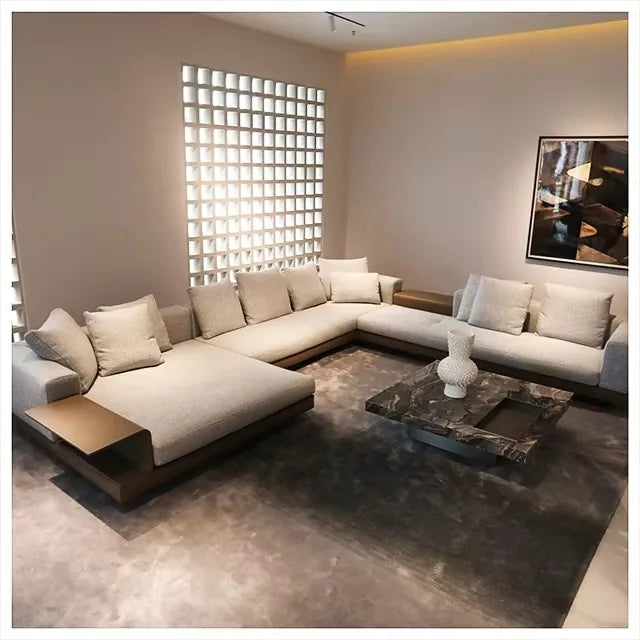 Modern Minimalist I-Shaped Modular Sofa Set for Hotels and Living Rooms