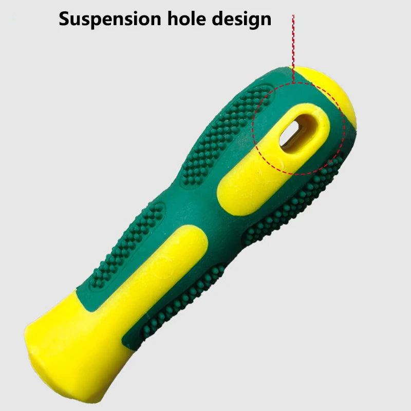 This dual-head screwdriver, with a cross and a straight head in one, is hard, durable and not prone to wear