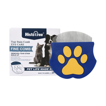 Pet Grooming Comb - Flea Comb for Cats & Dogs, Curved Design for Face & Body, Mini Detangling Brush for Pets