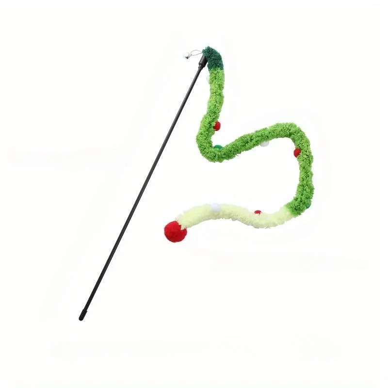 Pet Cat Interactive Teaser Toy Soft Plush Strip Wands Toys for Kitten Cats Play Pet Supplies for Fun And Exercise