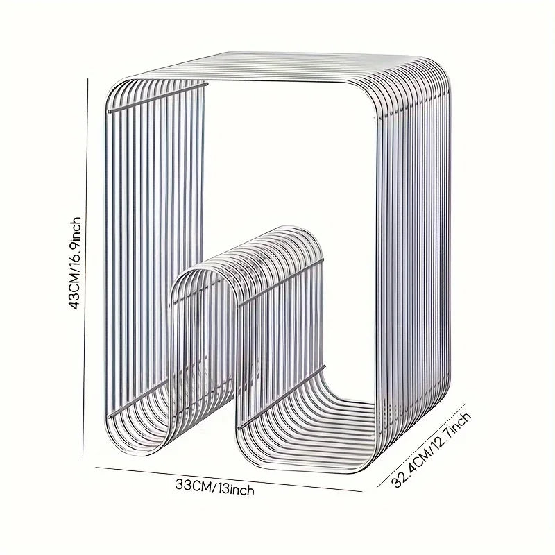 Modern Scandinavian Metal Coffee Table Sleek Minimalist Side Table with Storage for Living Room Furniture for Magazines And Book