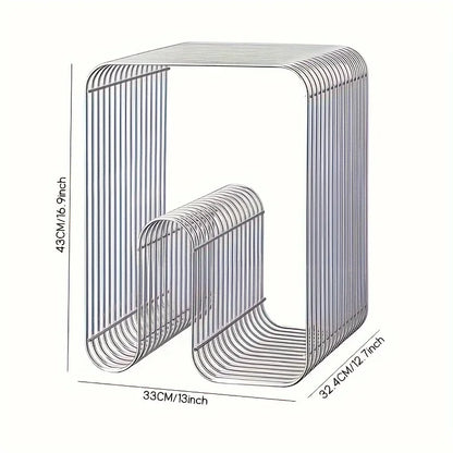 Modern Scandinavian Metal Coffee Table Sleek Minimalist Side Table with Storage for Living Room Furniture for Magazines And Book