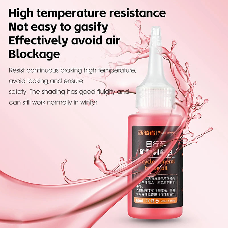 WEST BIKING Bike Brake Mineral Oil 60ml/2oz Ideal for Shimano and Tektro Hydraulic Brake Systems Mountain Bike Accessories