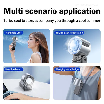 Foldable TEC Superconducting Cooling Fan Portable 29,000 RPM USB Rechargeable Mini Air Cooler for Travel Camping Outdoor