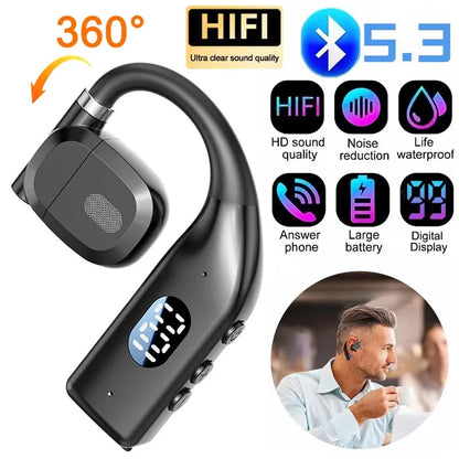 Earhooks Wireless Bluetooth 5.4 Headphones Gaming Sports Headset HiFi Stereo Noise Reduction Earbuds Earphone With Microphone