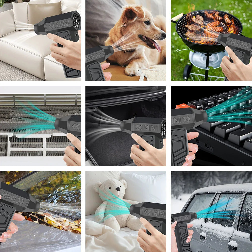 Turbo Fan Electric Air Duster Portable 130000RPM Cleaning Jet Blower Tool Car Blowing Snow 4 Gears adjustable Type-C Charging