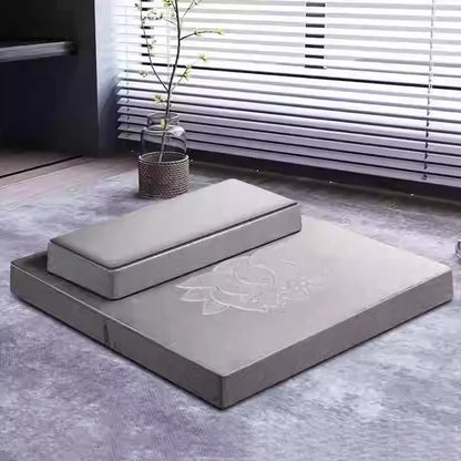 Thickened Zen Meditation Pad Coconut Fiber Embroidered Yoga Mat Home Use Sitting Cushion Yoga Mat Plant Floral Pattern