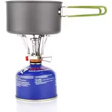 Portable Outdoor Camping Stoves Backpacking Gas Stove with Piezo Ignition Stable Support Wind-Resistance Camp Stove for Cooking