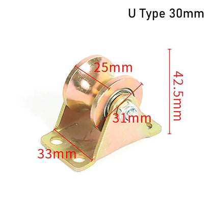 1Pcs Stainless Steel Home Hardware Rigid Caster Track Wheel Bearing Pulley U/V/H Shaped Plating Color Sliding Door Rollers