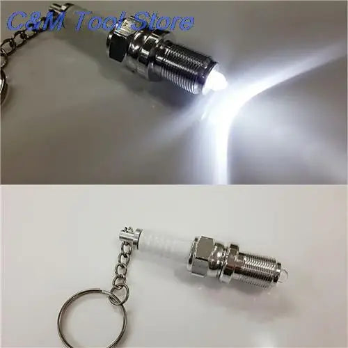 1Pcs New Arrival Casual LED Auto Key Chain Spark Plug Auto Key Chain Keychain Car Parts Keyring Approx.60mm/2.37"