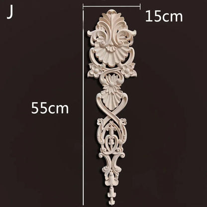 Wooden Furniture Appliques Luxury Living Room Decoration Home Decor Antique Onlays Mouldings Unique Natural Floral Wood Carved