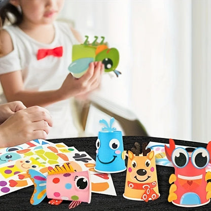 Animal Craft DIY Kit, Educational Arts & Crafts Set, Includes Stickers, Perfect Gift, Enhances Fine Motor Skills, Craft Supplies
