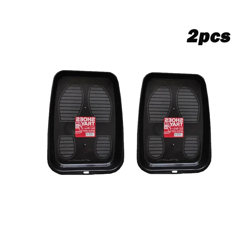 1/2/4pcs Portable Shoe Storage Tray Plastic Durable Shoe Storage Container Car Interior Shoe Storage Box Vehicle Organizer