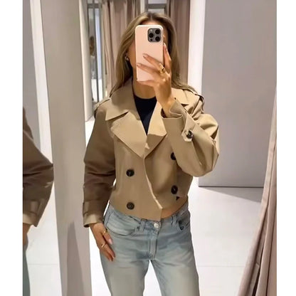Autumn Women's Jackets 2025 New Short Windbreaker Coats Fashion Loose Autumn Jackets Women's Chic Street Elegant Outerwear Coats
