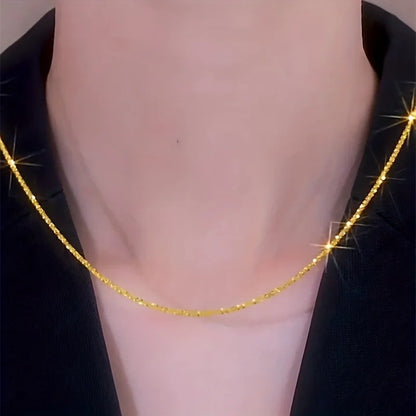 Shiny 14Kt Gold Color Bracelet Necklace for Women Fine Jewelry Bracelet Chain Necklace Fine Jewelry Gifts Not Fade