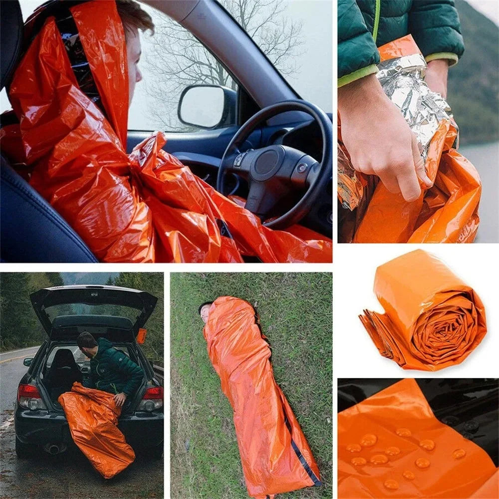 Emergency Sleeping Bag for Survival Gear and Supplies Life Bivy Sack Waterproof Mylar Emergency Blankets for Survival Kit