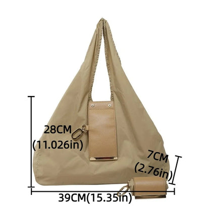 Reusable Mini Keychain Tote Bag Lightweight Eco-Friendly Foldable Shopping Bag Large Capacity Key Ring Expandable Reusable Bag