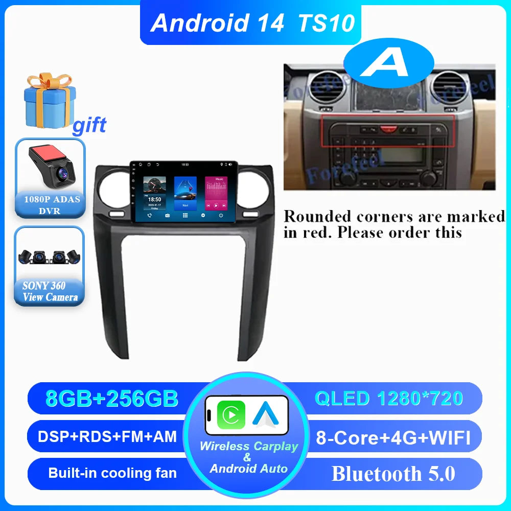Car Android 16 GPS Navigation For Land Rover Discovery 3 2004 -2009 Auto Radio Stereo Multimidia Video Player Carplay NO 2DIN 4G