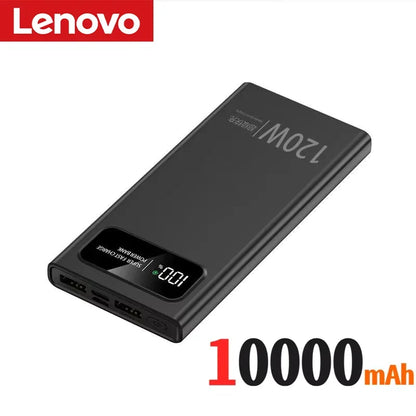 Lenovo 50000mAh Large Capacity Power Bank 120W Fast Charge LED Digital Display External Battery Universal charge Travel Outdoor